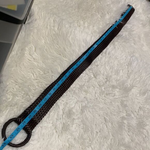 🟢3 for $20 ——-WOVEN leather adjustable wide belt 2 ring unbranded women’s - Picture 10 of 12